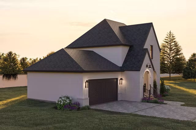 The Hawthorne tudor revival custom home exterior view 4
