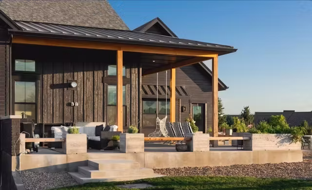 The Ironwood modern craftsman custom home exterior view 9