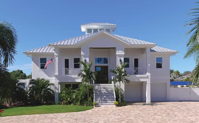 The Palmetto southern coastal custom home exterior view 1